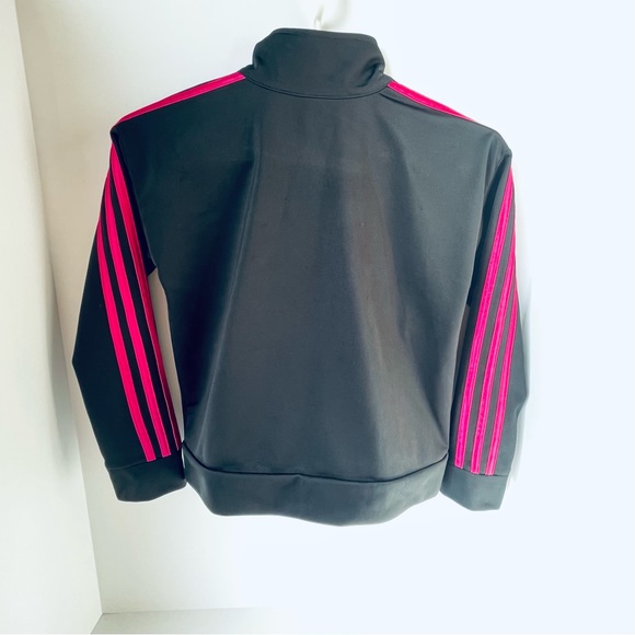 Adidas Girls' Zip-Front Essential 3-Stripe Jacket, Size 10/12 - Picture 2 of 3
